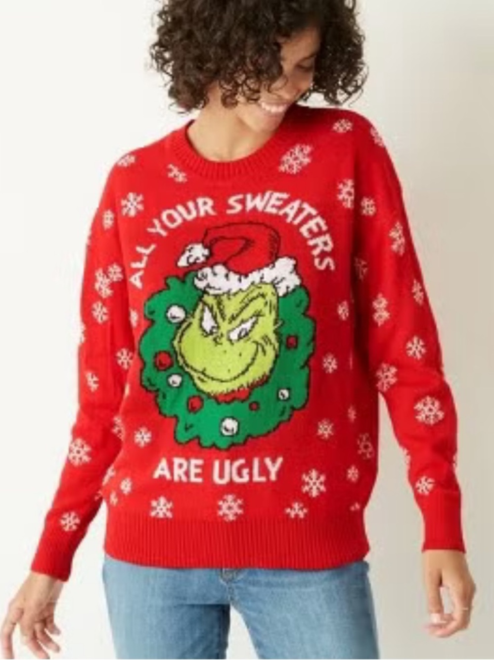 Red Grinch Holiday Christmas Sweater - All Your Sweaters Are Ugly